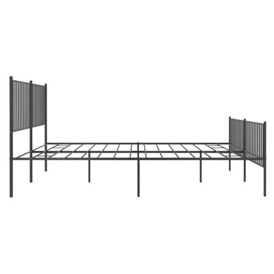 vidaXL Cadre de lit métal sans matelas avec pied de lit noir 180x200cm