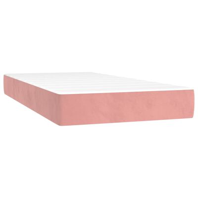 vidaXL Sommier à lattes de lit avec matelas Rose 200x200 cm Velours