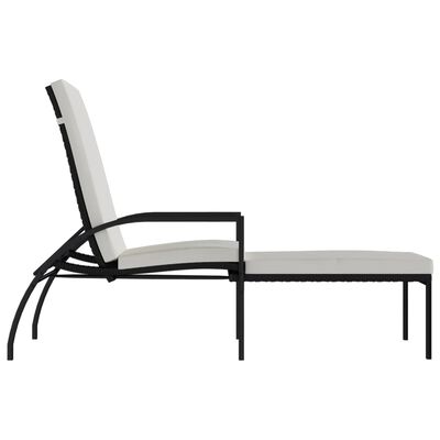 vidaXL Chaises longues avec repose-pied lot de 2 Résine tressée Noir