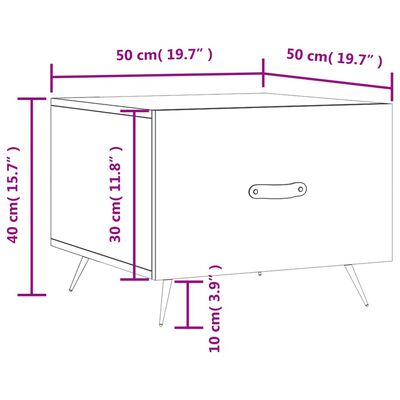 vidaXL Tables basses 2 pcs blanc brillant 50x50x40cm bois d'ingénierie