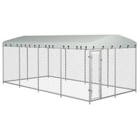 vidaXL Chenil extérieur avec toit pour chiens 7,6x3,8x2,3 m