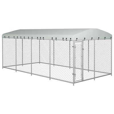 vidaXL Chenil extérieur avec toit pour chiens 7,6x3,8x2,3 m