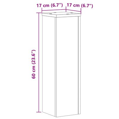 vidaXL Supports pour plantes 2 pcs noir 17x17x60 cm bois d'ingénierie