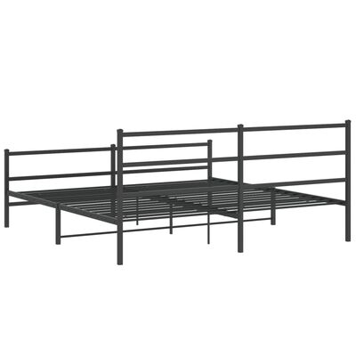 vidaXL Cadre de lit métal sans matelas avec pied de lit noir 200x200cm