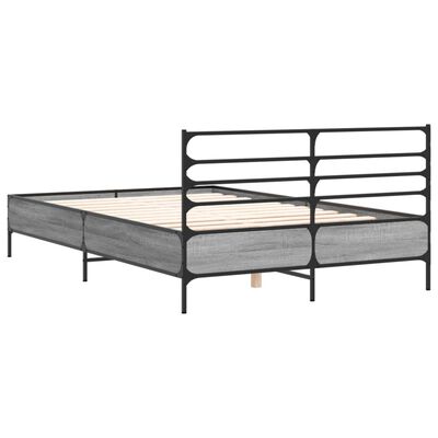 vidaXL Cadre de lit sans matelas sonoma gris 140x190 cm