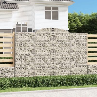 vidaXL Paniers à gabions arqués 4 pcs 300x50x200/220 cm fer galvanisé