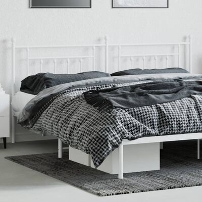 vidaXL Tête de lit métal blanc 193 cm