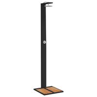 vidaXL Douche d'extérieur noir 50x55x224 cm résine tressée bois acacia