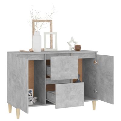 vidaXL Buffet gris béton 101x35x70 cm bois d'ingénierie