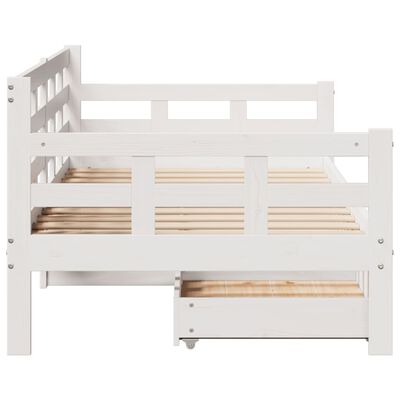 vidaXL Lit de jour avec tiroirs blanc 80x200 cm bois de pin massif