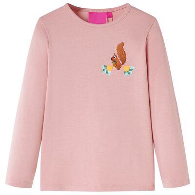 T-shirt enfants à manches longues rose clair 128