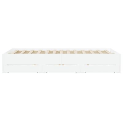 vidaXL Cadre de lit avec tiroirs sans matelas blanc 140x190 cm