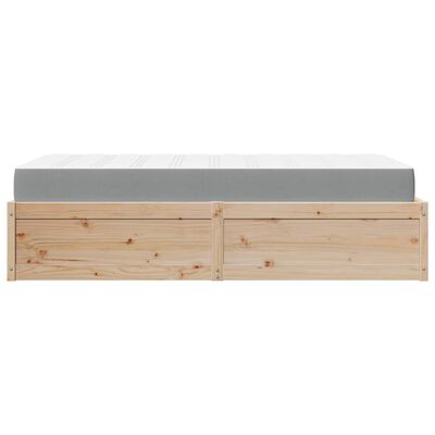 vidaXL Lit avec matelas 100x200 cm bois massif de pin