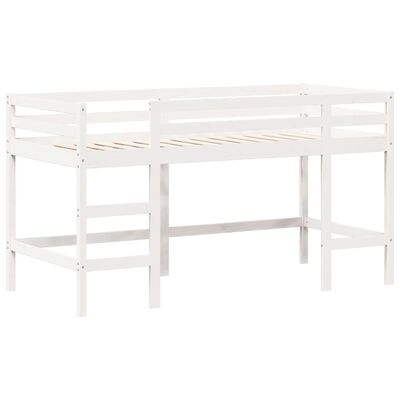 vidaXL Lit superposé et échelle et toit blanc 80x200cm bois pin massif