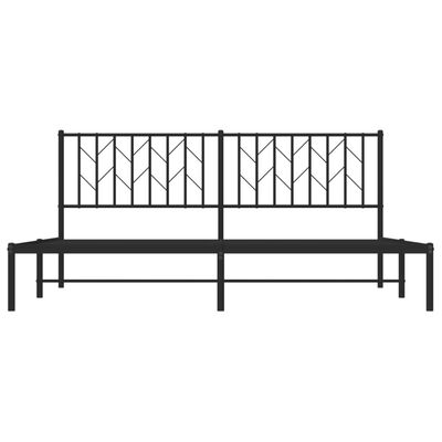 vidaXL Cadre de lit métal sans matelas avec tête de lit noir 183x213cm