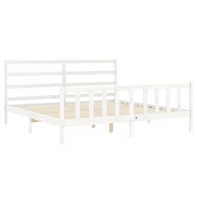 vidaXL Cadre de lit sans matelas blanc bois de pin massif