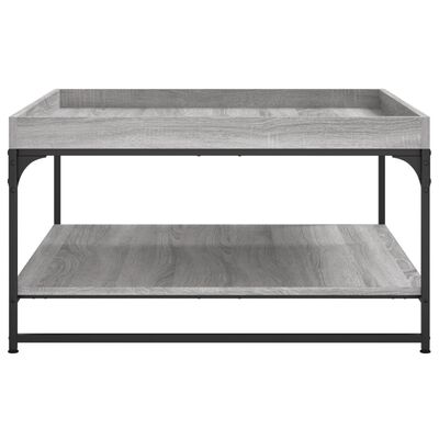 vidaXL Table basse sonoma gris 80x80x45 cm bois d'ingénierie et fer