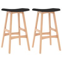 vidaXL Tabourets de bar lot de 2 noir tissu