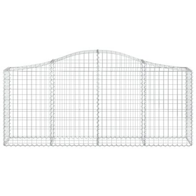 vidaXL Paniers à gabions arqués 2 pcs 200x30x80/100 cm Fer galvanisé