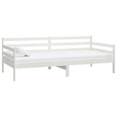 vidaXL Lit de jour sans matelas blanc bois de pin massif 90x200 cm