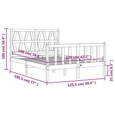 vidaXL Cadre de lit sans matelas bois de pin massif