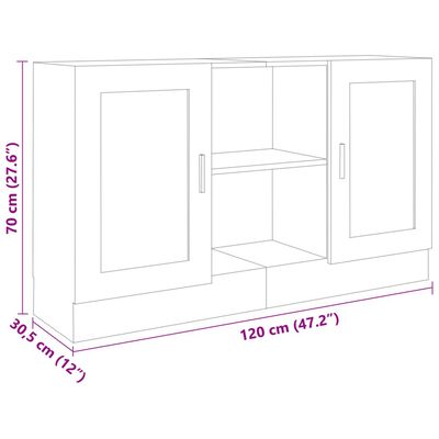 vidaXL Buffet Blanc 120x30,5x70 cm Bois d'ingénierie