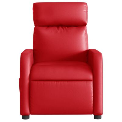 vidaXL Fauteuil de massage inclinable électrique rouge similicuir