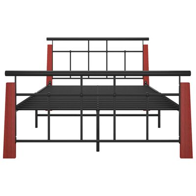 vidaXL Cadre de lit sans matelas métal bois de chêne massif 120x200 cm