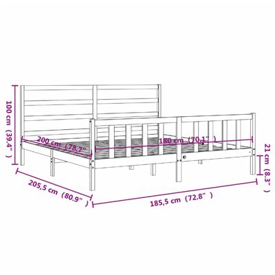 vidaXL Cadre de lit sans matelas blanc bois de pin massif