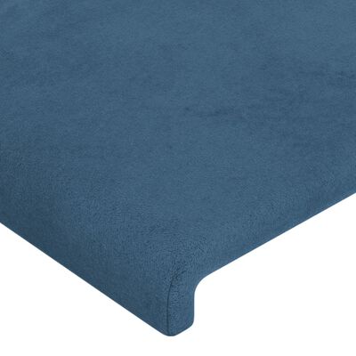 vidaXL Tête de lit avec oreilles Bleu foncé 93x16x118/128 cm Velours