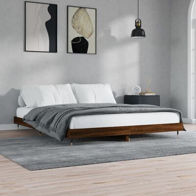 vidaXL Cadre de lit sans matelas chêne marron 160x200 cm