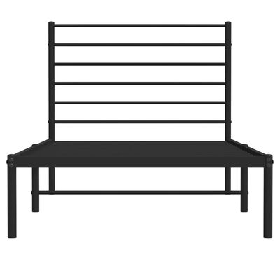 vidaXL Cadre de lit métal sans matelas avec tête de lit noir 80x200 cm