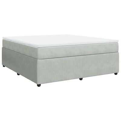 vidaXL Sommier à lattes de lit et matelas Gris clair 180x200cm Velours