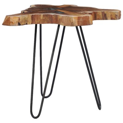 vidaXL Table basse 70x45 cm Bois de teck massif et polyrésine