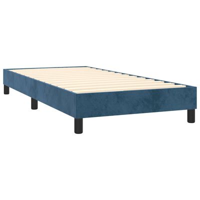 vidaXL Sommier à lattes de lit avec matelas Bleu foncé 90x190 cm