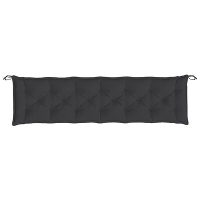 vidaXL Coussin de banc de jardin noir 200x50x7 cm tissu oxford