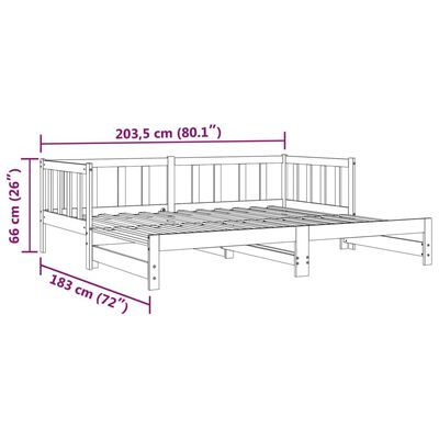 vidaXL Lit coulissant Blanc 2x(90x200) cm Bois de pin massif