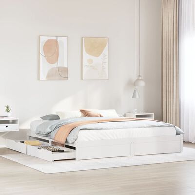 vidaXL Cadre de lit sans matelas blanc 180x200 cm bois massif de pin