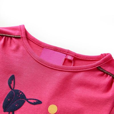 T-shirt enfants à manches longues rose vif 104