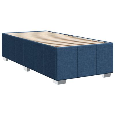 vidaXL Sommier à lattes de lit avec matelas Bleu 90x190 cm Tissu