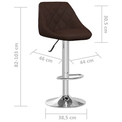 vidaXL Tabourets de bar lot de 2 marron similicuir