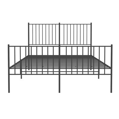 vidaXL Cadre de lit métal sans matelas avec pied de lit noir 135x190cm