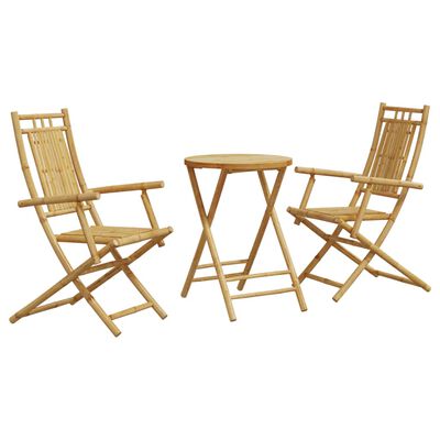 vidaXL Ensemble de bistro 3 pcs bambou