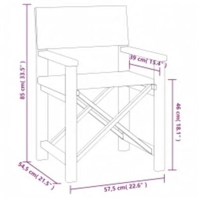 vidaXL Chaises de metteur en scène lot de 2 Bois de teck massif Vert