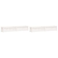 vidaXL Jardinières 2 pcs blanc bois de pin massif