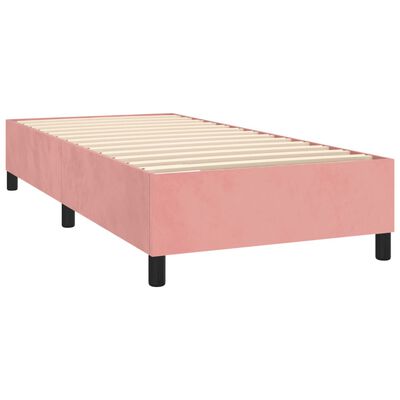 vidaXL Sommier à lattes de lit avec matelas Rose 90x190 cm Velours