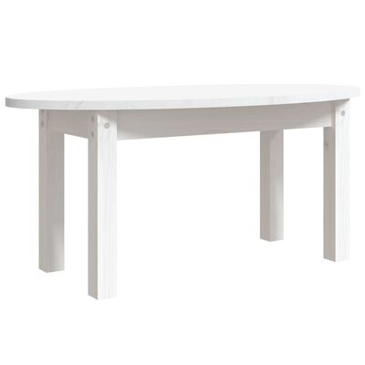 vidaXL Table basse Blanc 80x40x35 cm Bois massif de pin