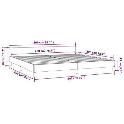 vidaXL Cadre de lit sans matelas crème 200x200 cm tissu