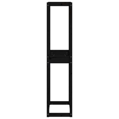 vidaXL Porte-pneus Noir 63x40x180 cm Bois de pin massif