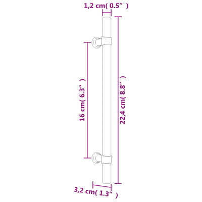 vidaXL Poignées d'armoire 20 pcs noir 160 mm acier inoxydable